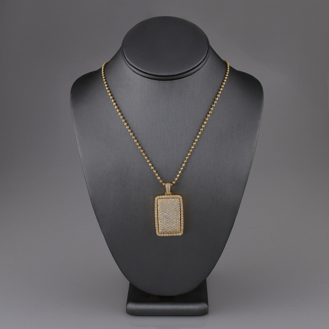 10k Yellow Gold 7.56ct Dog Tag Pendant