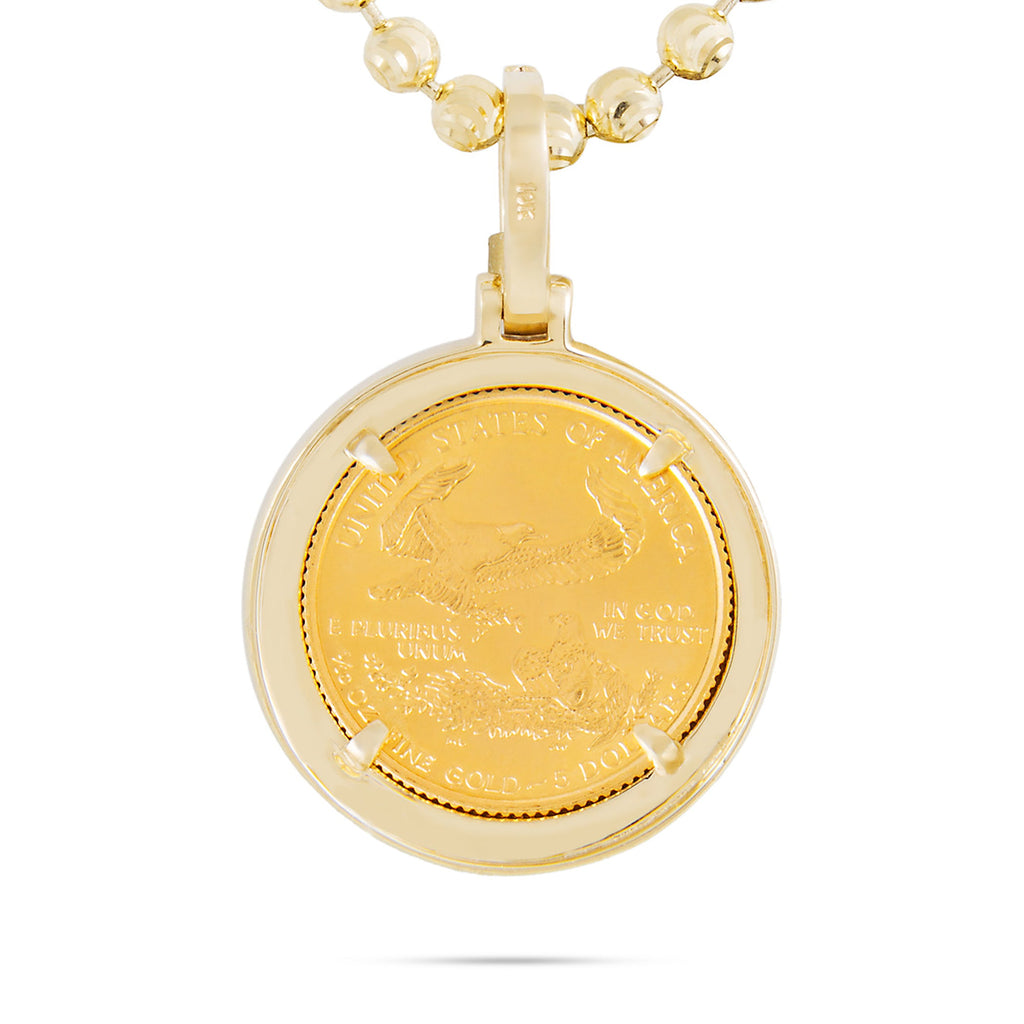 10k Yellow Gold 1.00ct Pure Coin Diamond Pendant