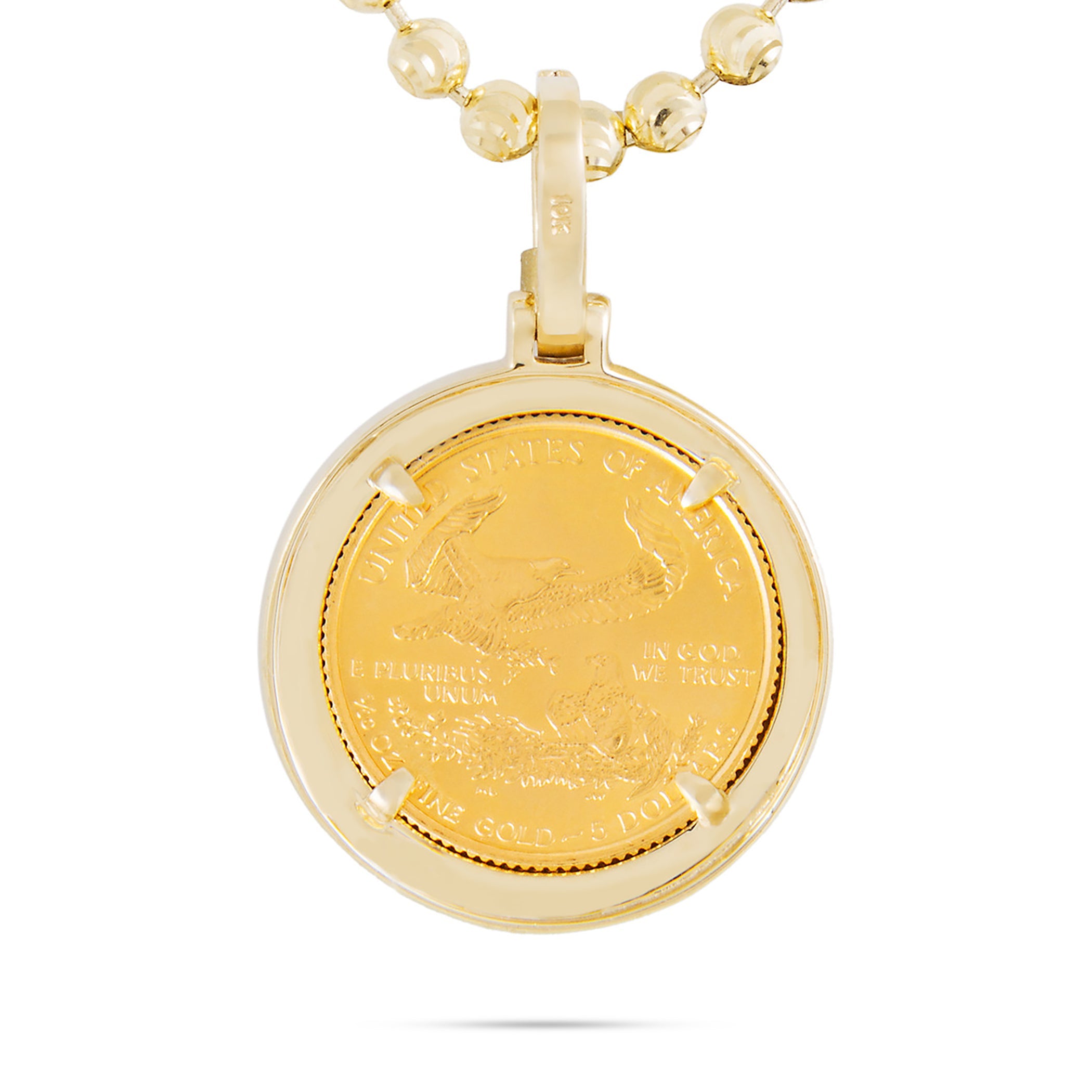 10k Yellow Gold 1.00ct Pure Coin Diamond Pendant