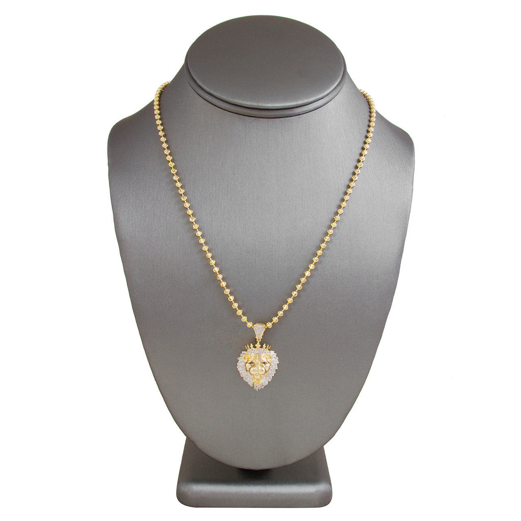 10k Yellow Gold .36ct Lions Head Pendant