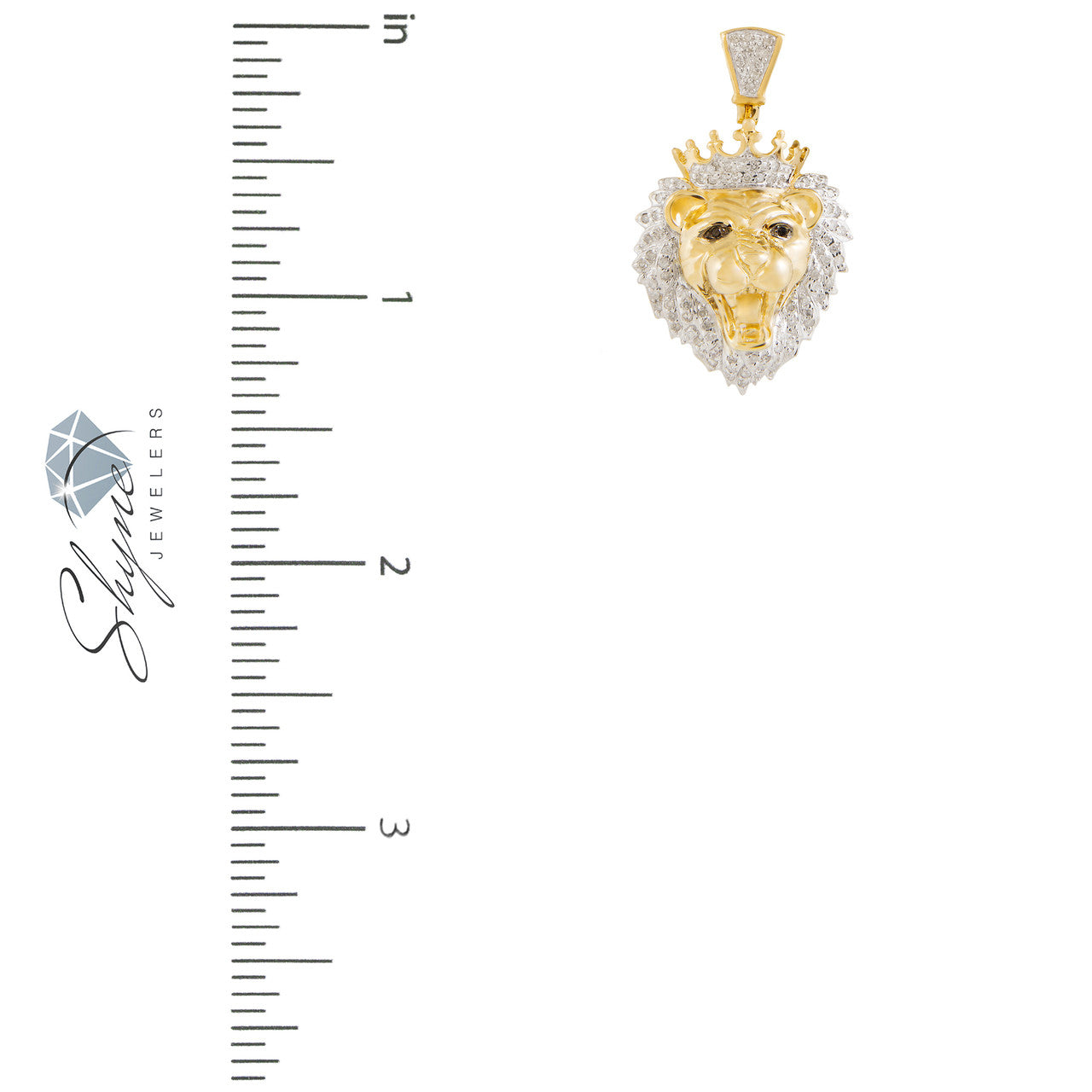10k Yellow Gold .36ct Lions Head Pendant