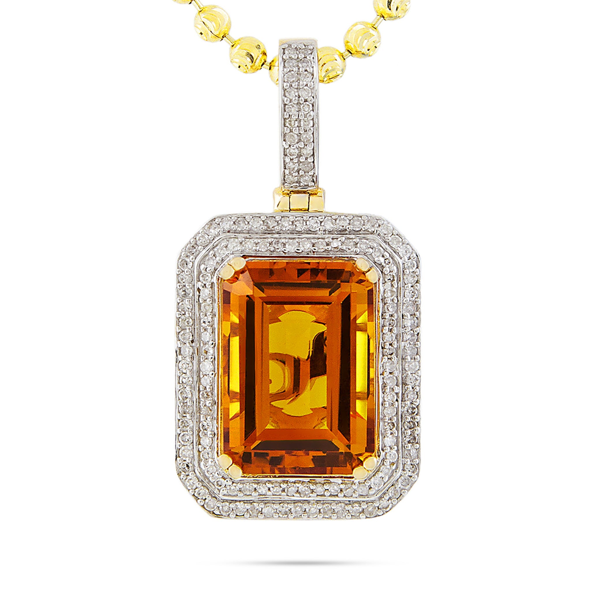 10k Yellow Gold .5ct Diamond Citrine Pendant