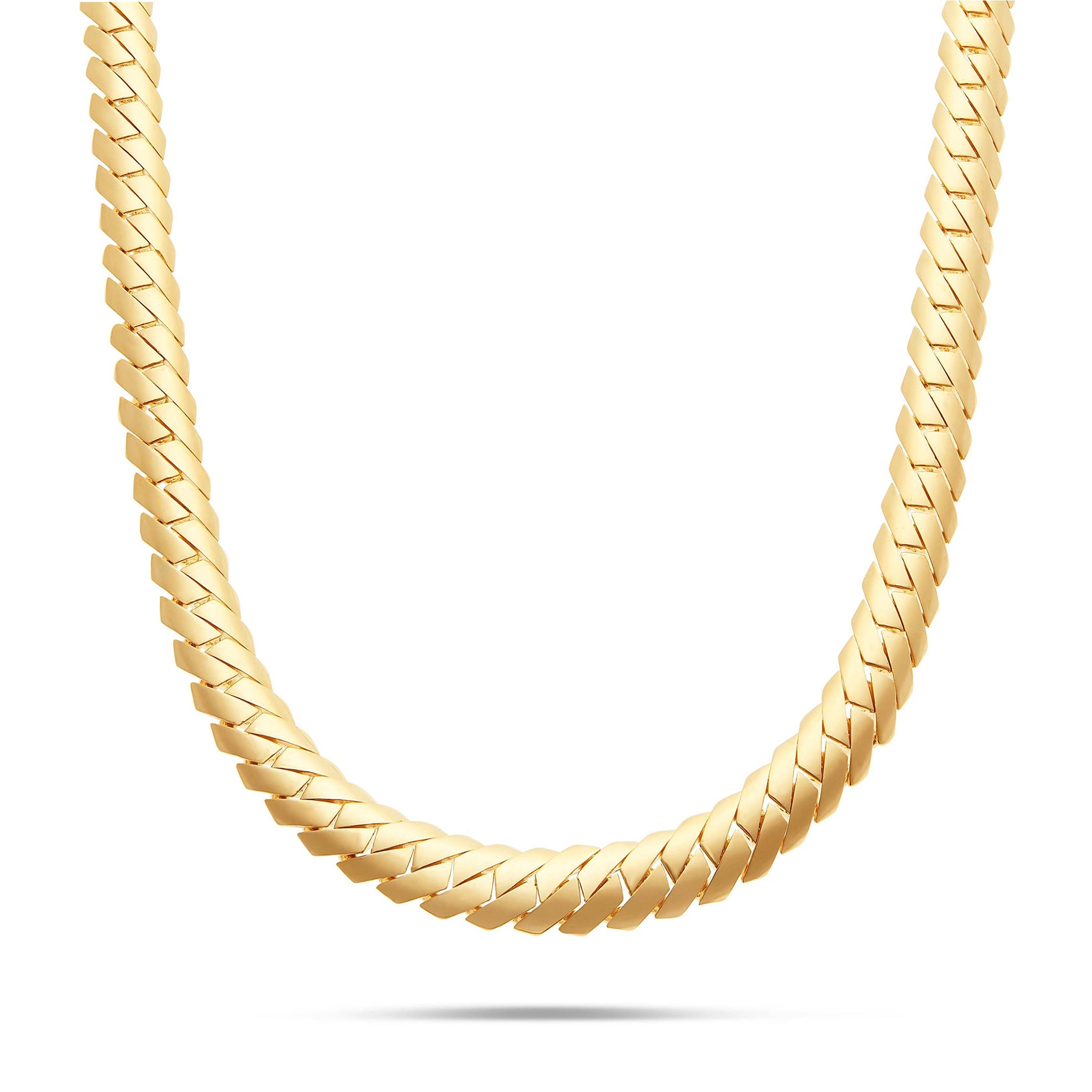 10K Solid Gold Fancy Cut 11.5mm Cuban Chain