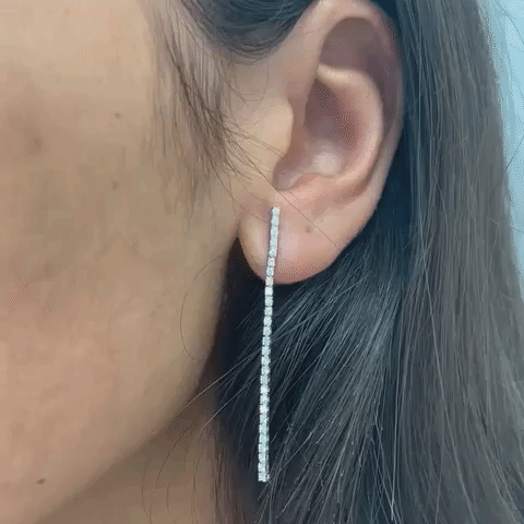 Ready to Ship Diamond Line Tennis Earrings (0.60 ct.) in 14K Gold