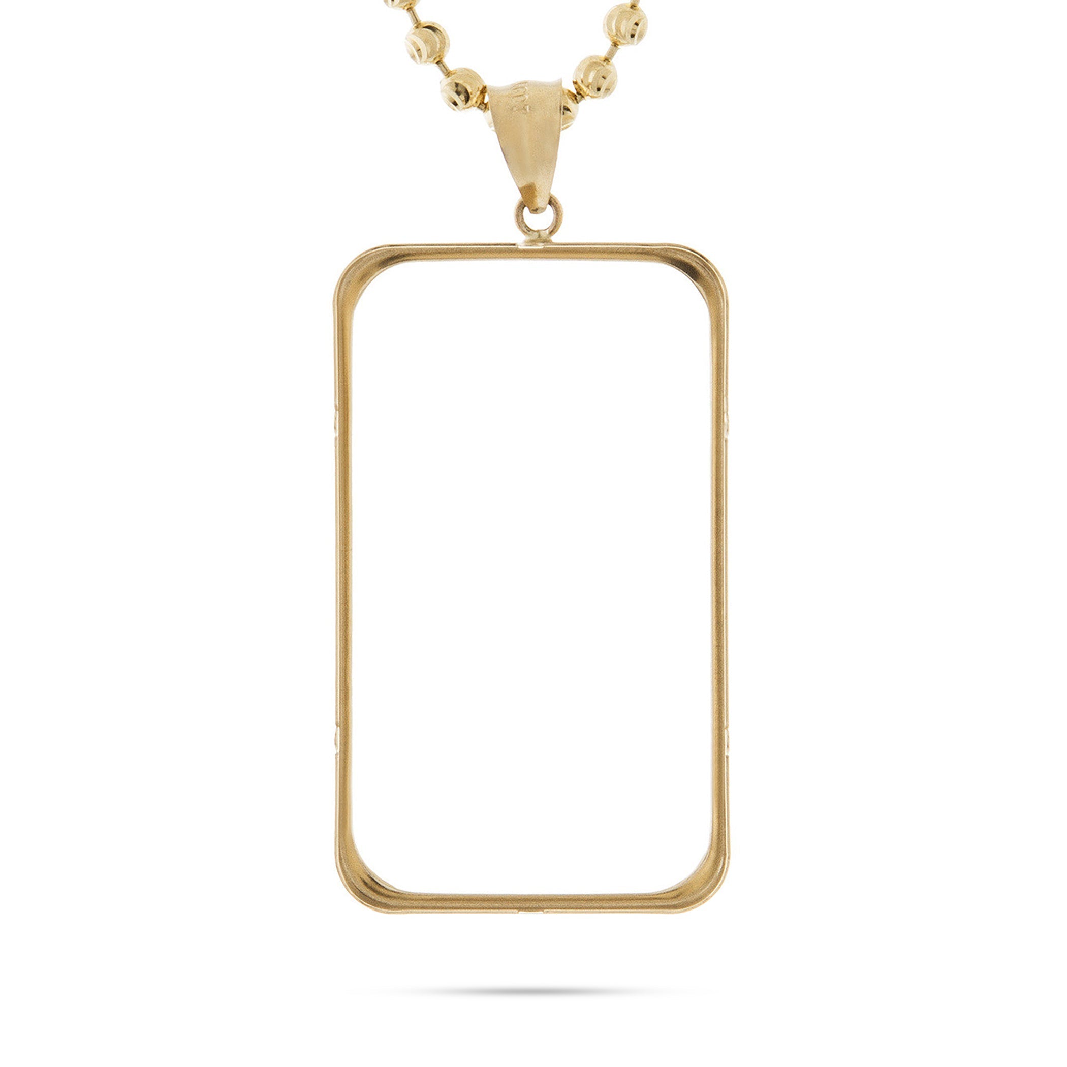 14k Yellow Gold Bar Bezel Picture Pendant
