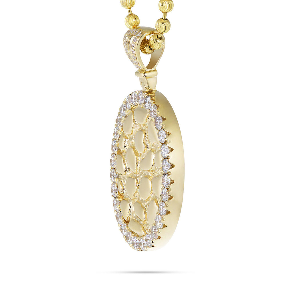 14k Yellow Gold 2.39ct Diamond Oval Design Pendant