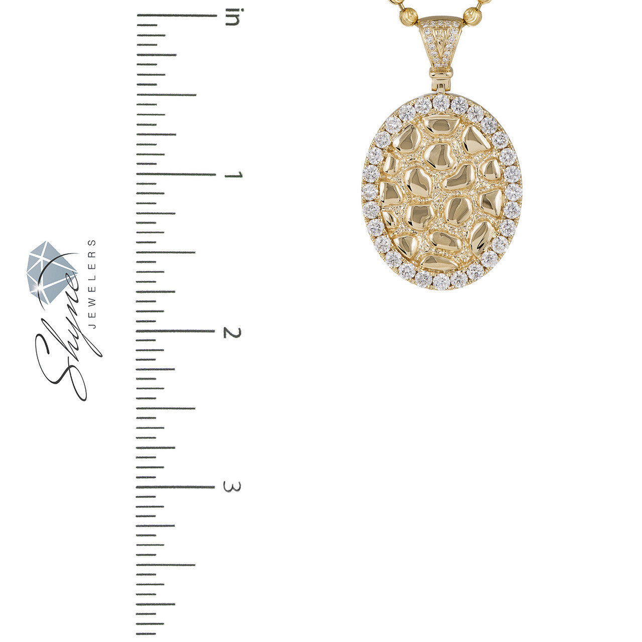 14k Yellow Gold 2.39ct Diamond Oval Design Pendant
