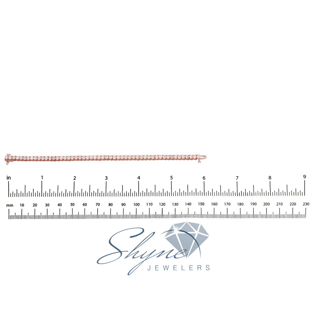 14k Rose Gold Diamond Tennis Bracelet