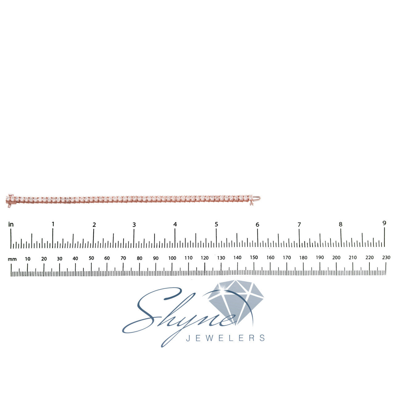 14k Rose Gold Diamond Tennis Bracelet