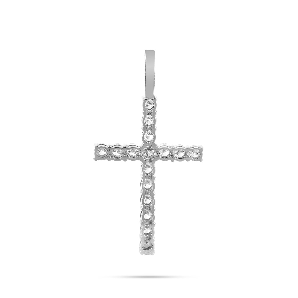 14k White Gold 7ct Diamond Cross Pendant