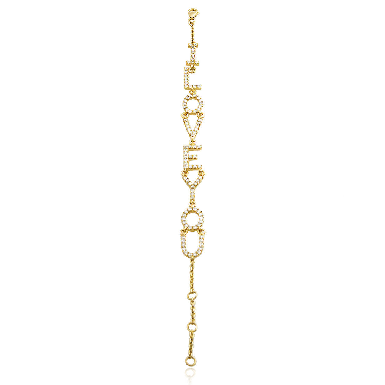 18k Yellow Gold 1.57ct I Love You Bracelet