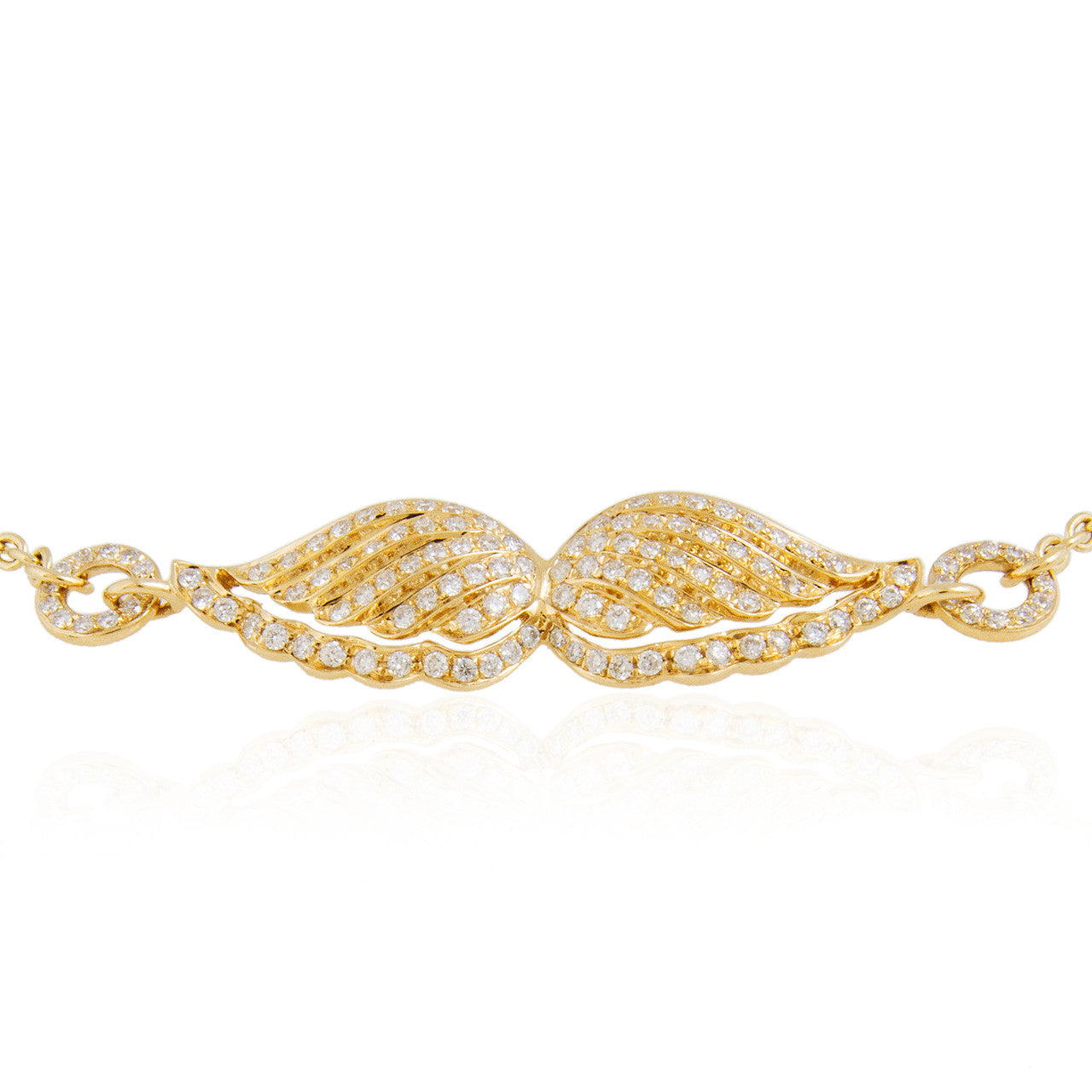 18k Yellow Gold .63ct Diamond Angel Wing Bracelet