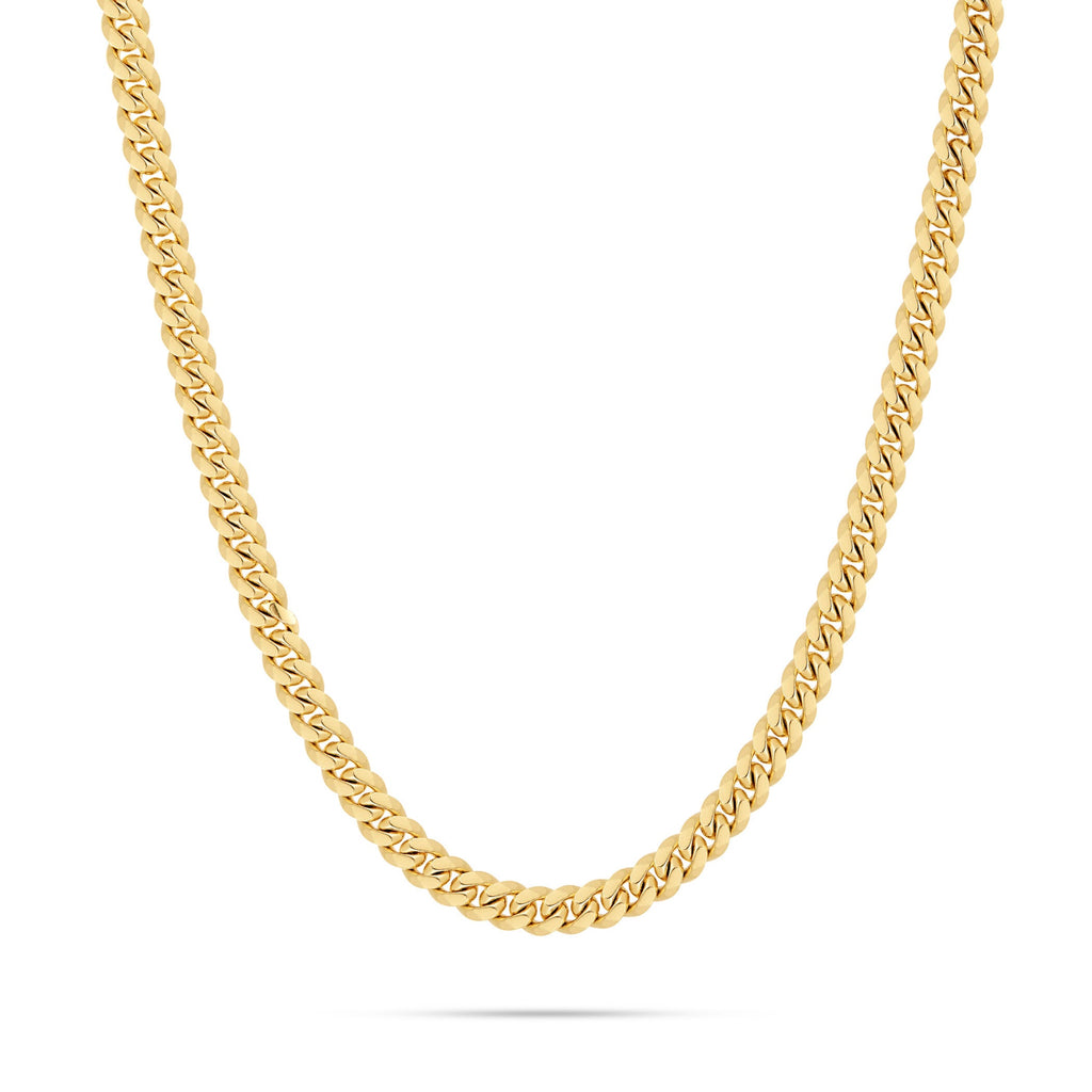 10K 9 mm Solid Gold Miami Cuban Chain with Diamond Lock