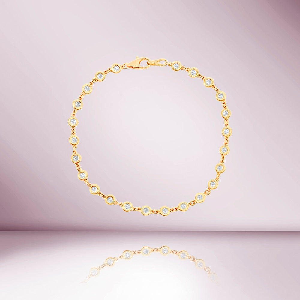Ready to Ship 22 Stone Diamond By The Yard Bracelet (0.80 ct.) in 14K Gold