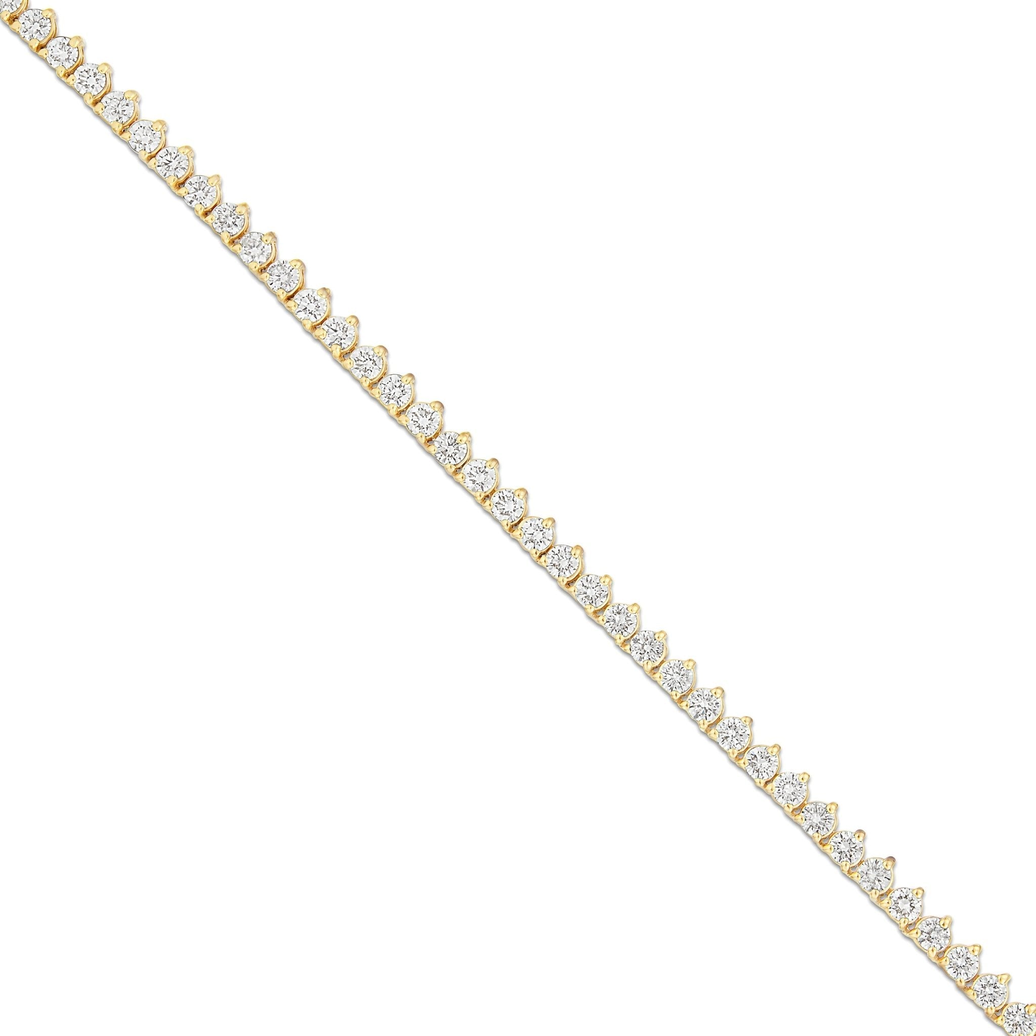 10K Gold 21.2ctw 3-Prong 3mm Diamond Tennis Chain