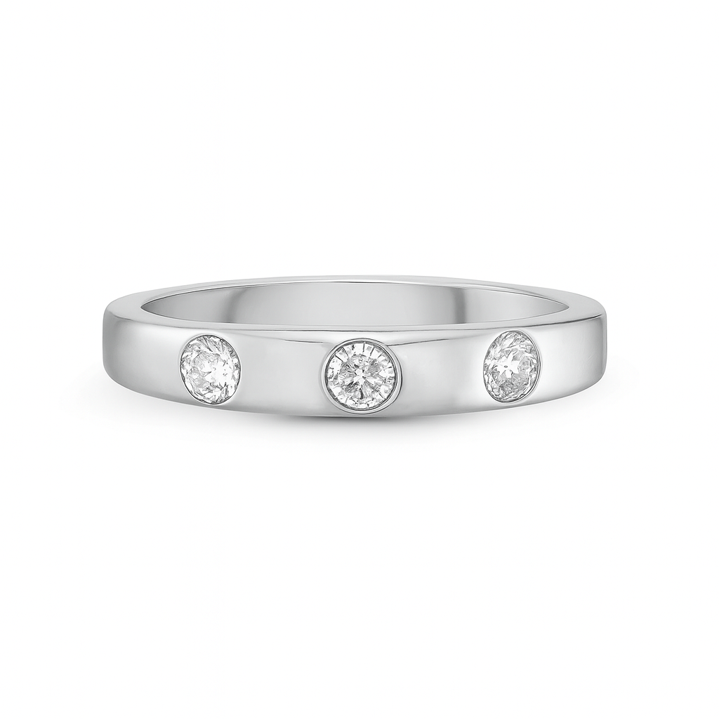 Round Shape Trio Diamond Fashion Band (0.25 ct.) in 14K Gold