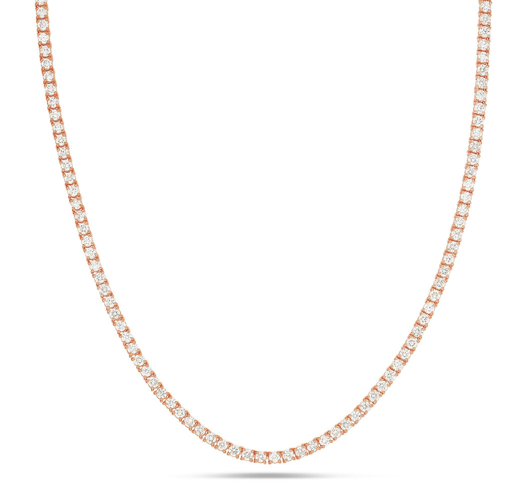 14K Gold 18.4ctw 4-Prong 2.2mm Diamond Tennis Chain