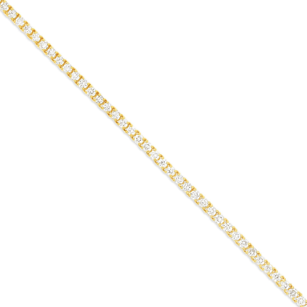 14K Gold 18.4ctw 4-Prong 2.2mm Diamond Tennis Chain
