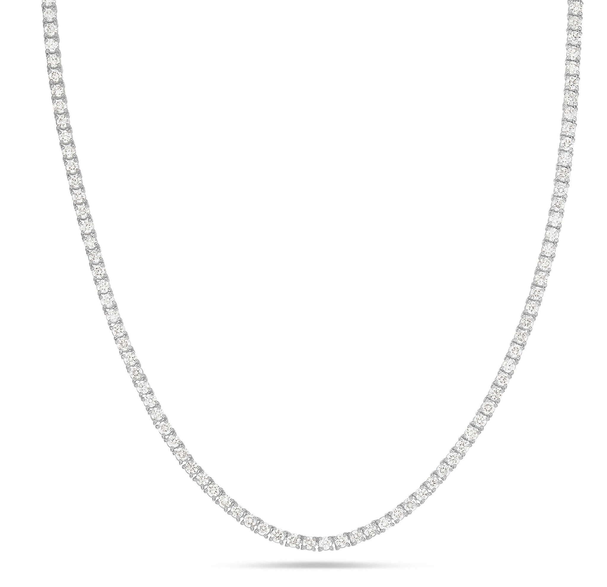 14K Gold 18.4ctw 4-Prong 2.2mm Diamond Tennis Chain