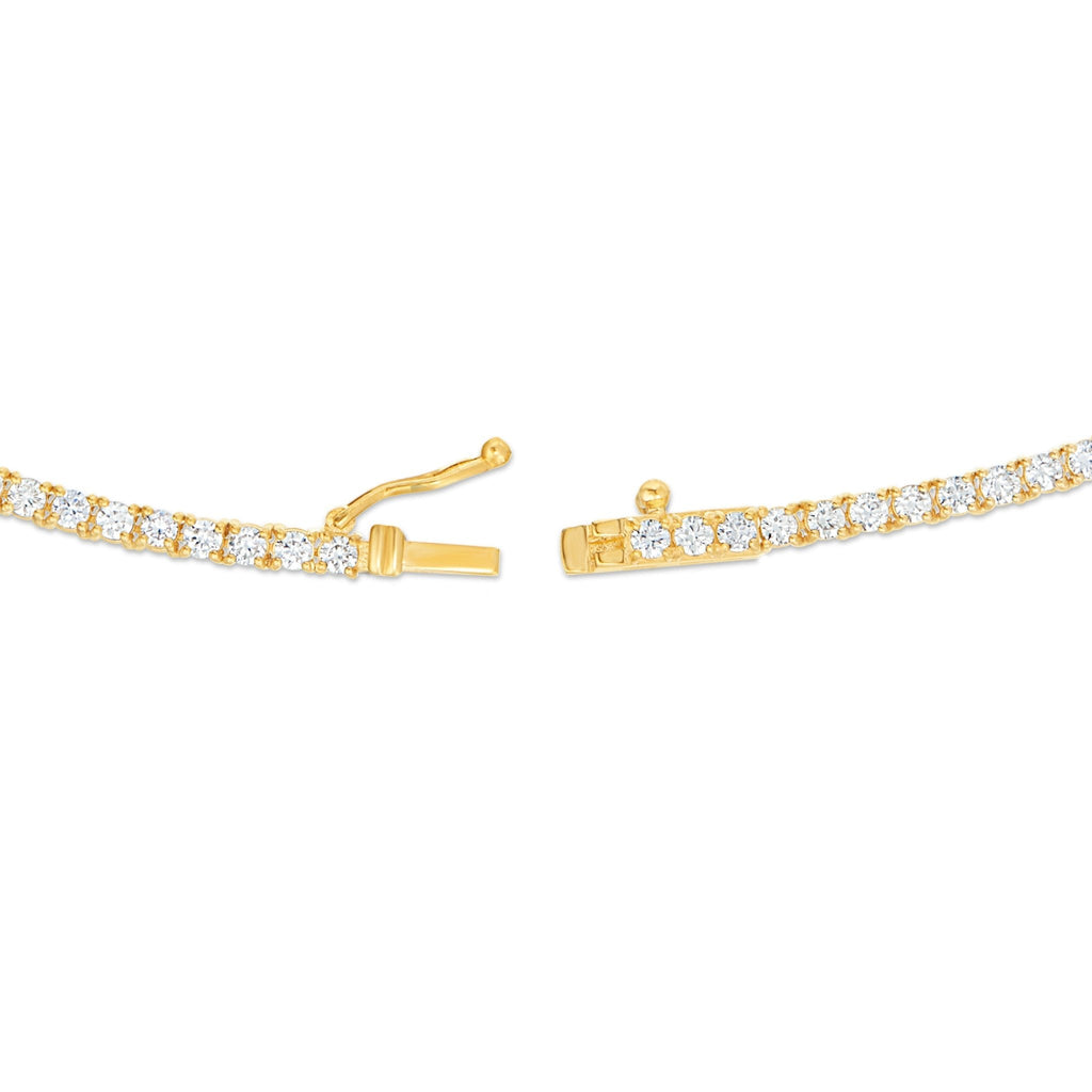 14K Gold 18.4ctw 4-Prong 2.2mm Diamond Tennis Chain