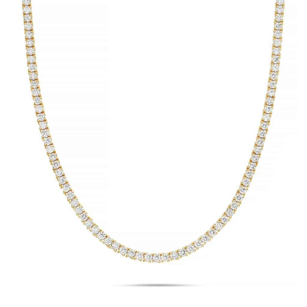 10K Gold 18.9ctw 4-Prong 3mm Diamond Tennis Chain