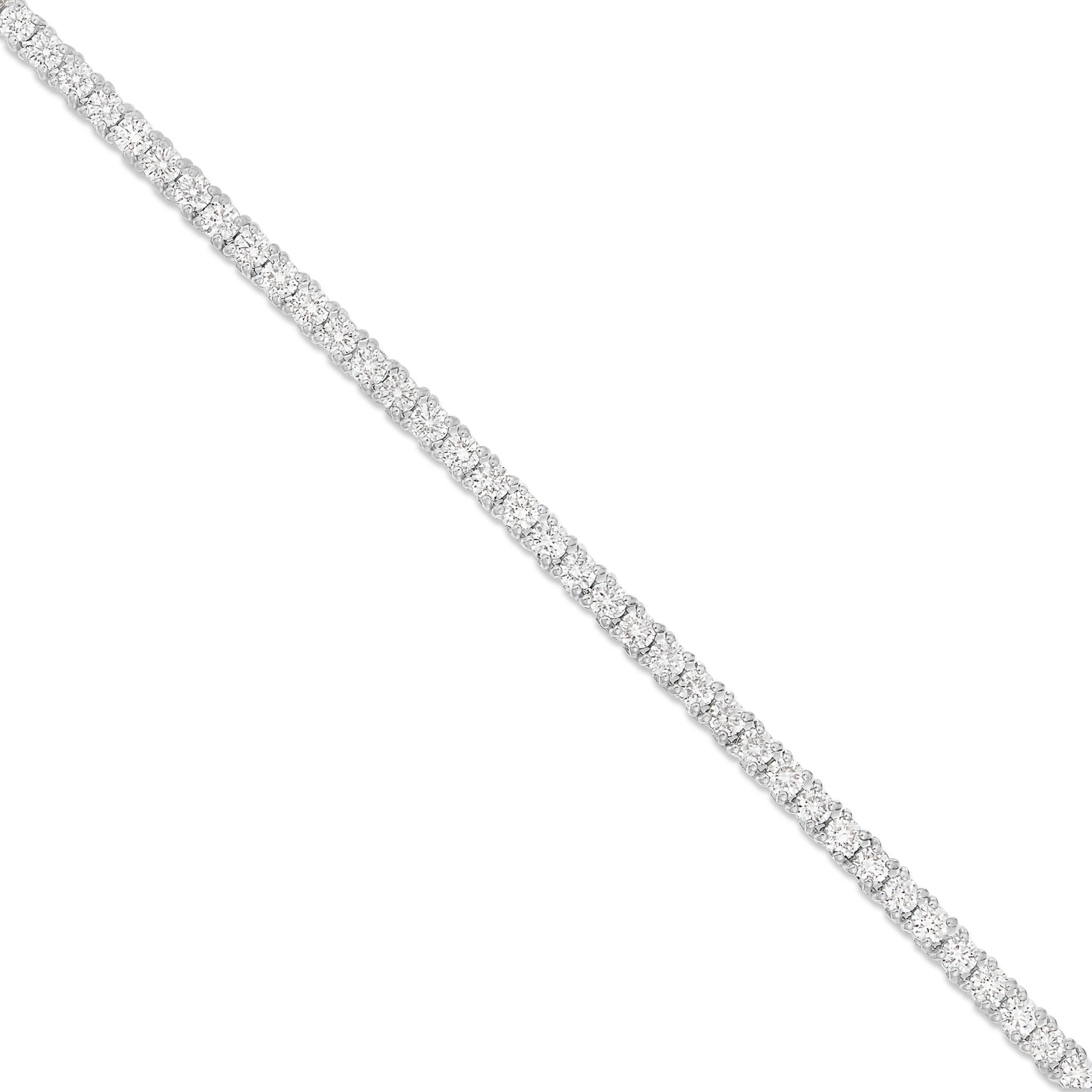10K Gold 18.9ctw 4-Prong 3mm Diamond Tennis Chain