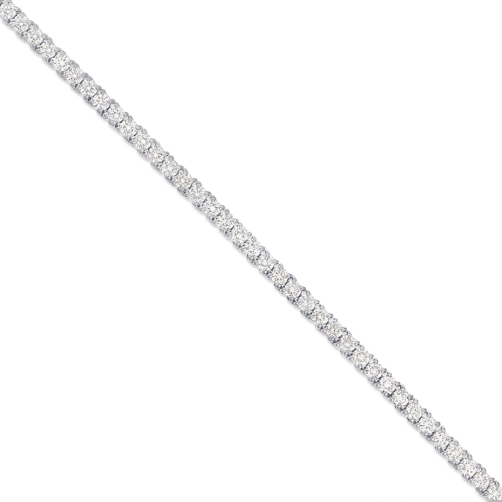 14K Gold 13.34ctw 4-Prong 3mm Diamond Tennis Chain