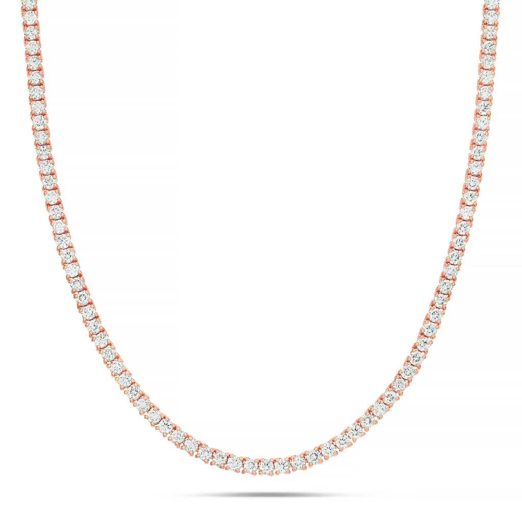 10K Gold 18.9ctw 4-Prong 3mm Diamond Tennis Chain