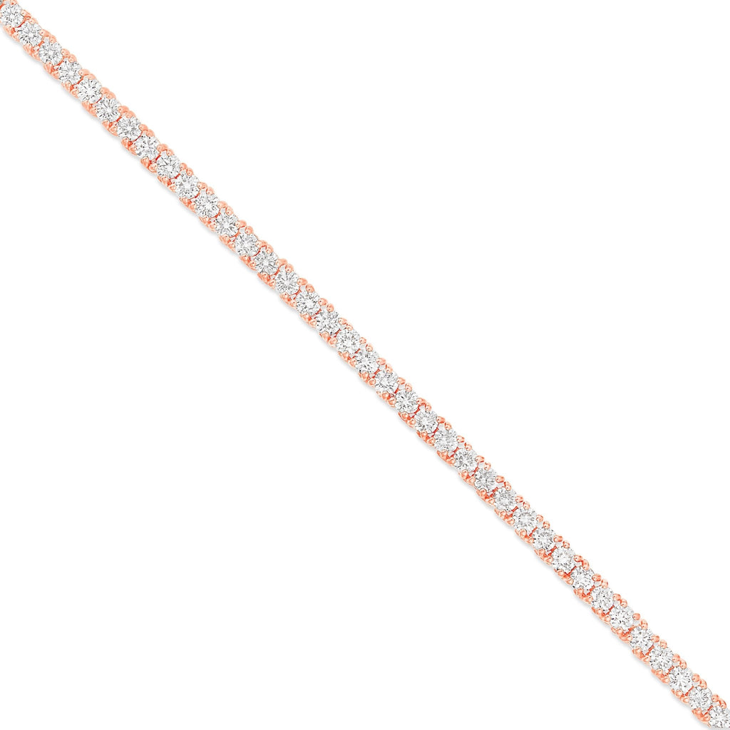 14K Gold 13.34ctw 4-Prong 3mm Diamond Tennis Chain