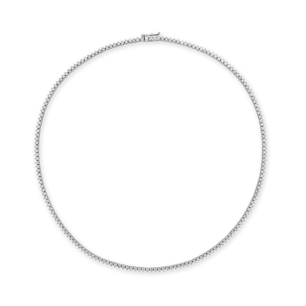 Diamond Tennis Necklace (4.50 ct.) 1.7 mm 3-Prongs Setting in 14K Gold