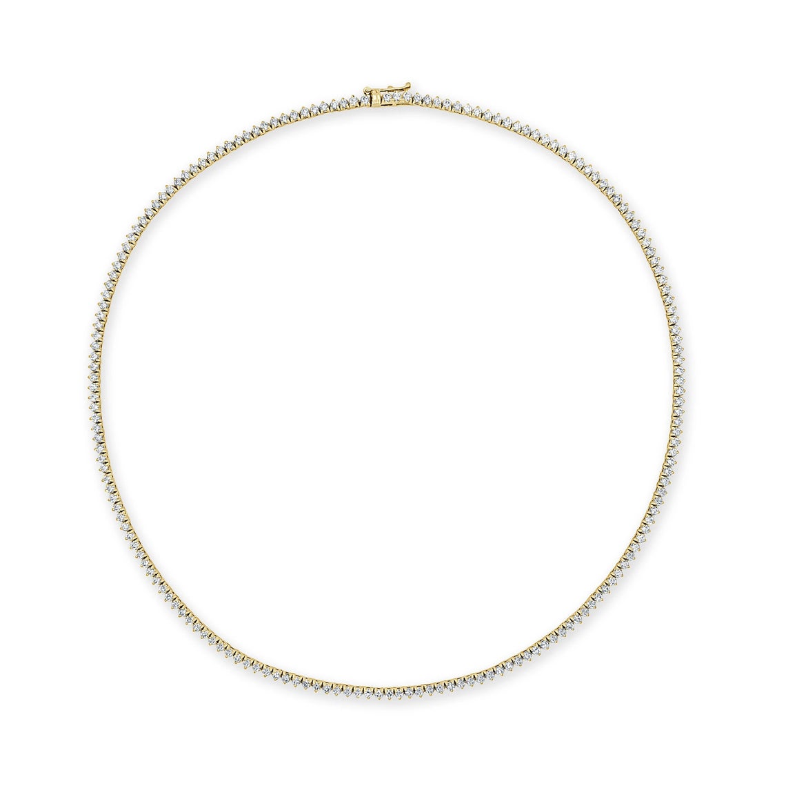 Diamond Tennis Necklace (4.50 ct.) 1.7 mm 3-Prongs Setting in 14K Gold