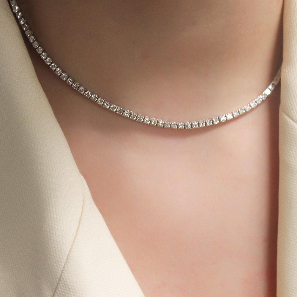 Showroom Collection Diamond Tennis Necklace (8.00 ct.) 2.5 mm 4-Prongs Setting in 14K Gold