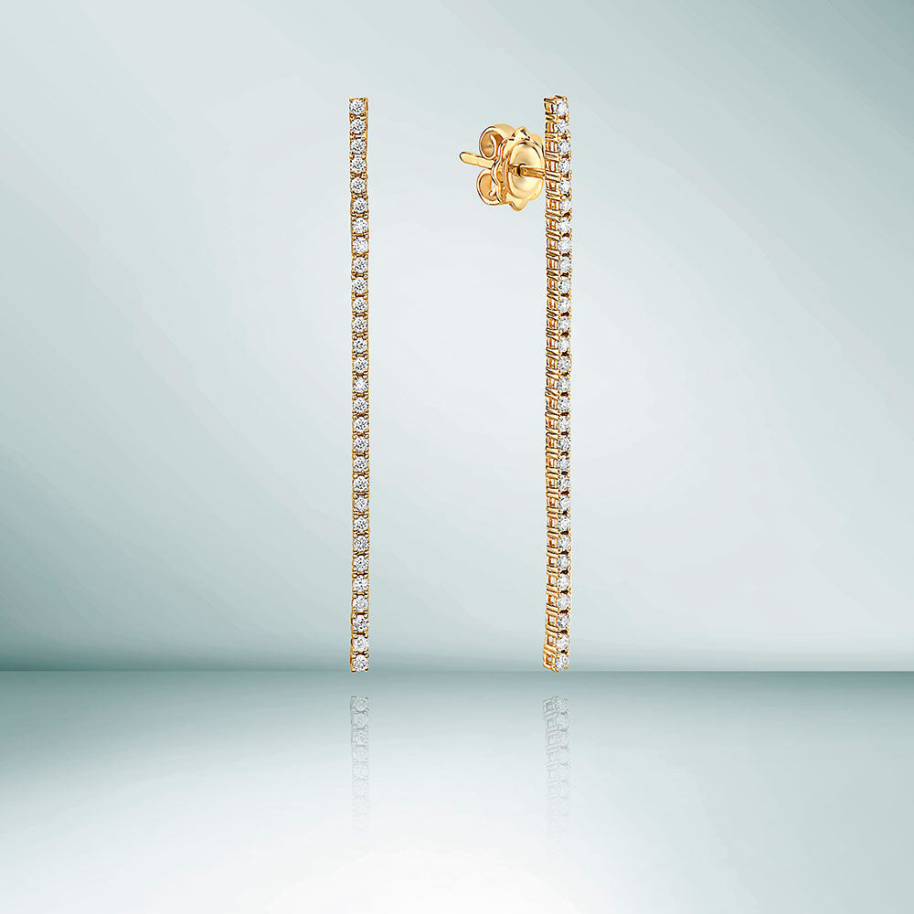 Ready to Ship Diamond Line Tennis Earrings (0.60 ct.) in 14K Gold