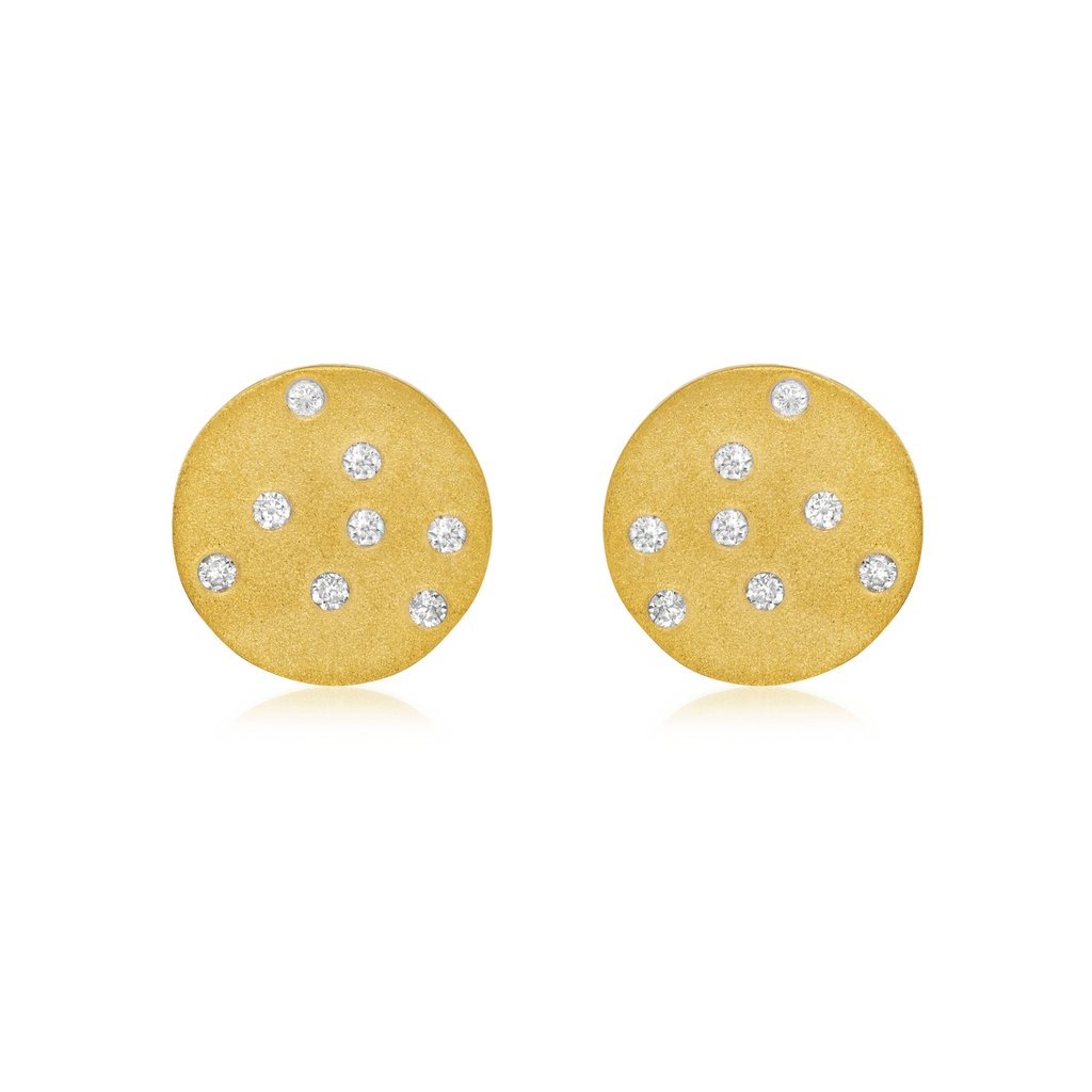 Diamond Round Shape Disc Earrings (0.15 ct.) in 14K Gold