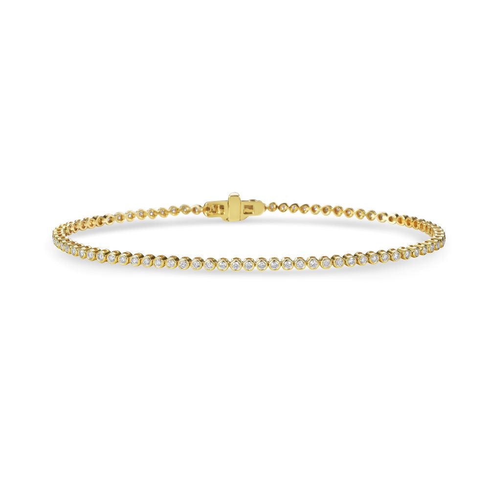 Diamond Tennis Bracelet (2.00 ct.) Bezel Setting in 14K Gold