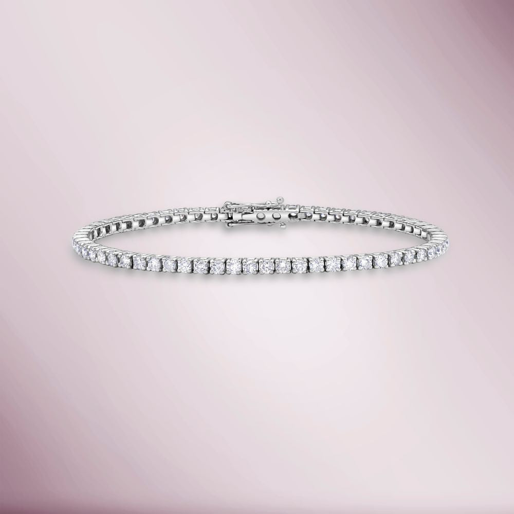 Diamond Tennis Bracelet (2.50 ct.) 4-Prongs Setting - Made in Italy