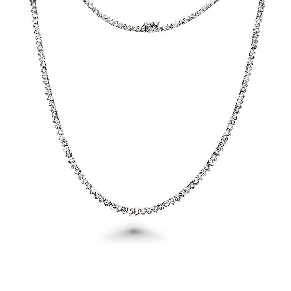 Lab Grown Diamond Tennis Necklace (5.00ct.) 2.00mm 3-Prongs Setting in 14K Gold