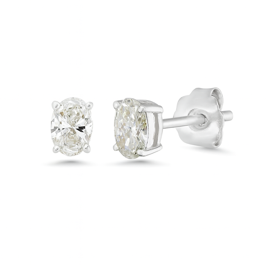 Diamond Oval Shape Studs Earrings (0.40 ct.) in 14K Gold