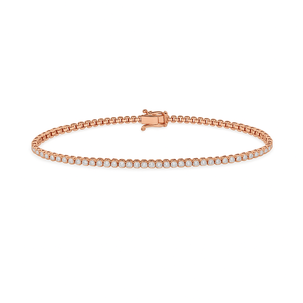 Diamond Tennis Bracelet (2.00 ct.) 1.8 mm Buttercup Setting in 14K Gold