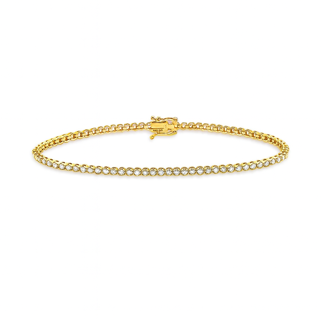 Diamond Tennis Bracelet (3.00 ct.) 3.60 mm Buttercup Setting in 14K Gold