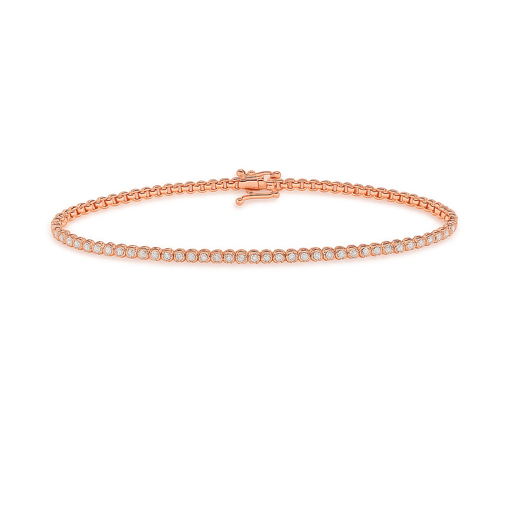 Diamond Tennis Bracelet (3.00 ct.) 3.60 mm Buttercup Setting in 14K Gold