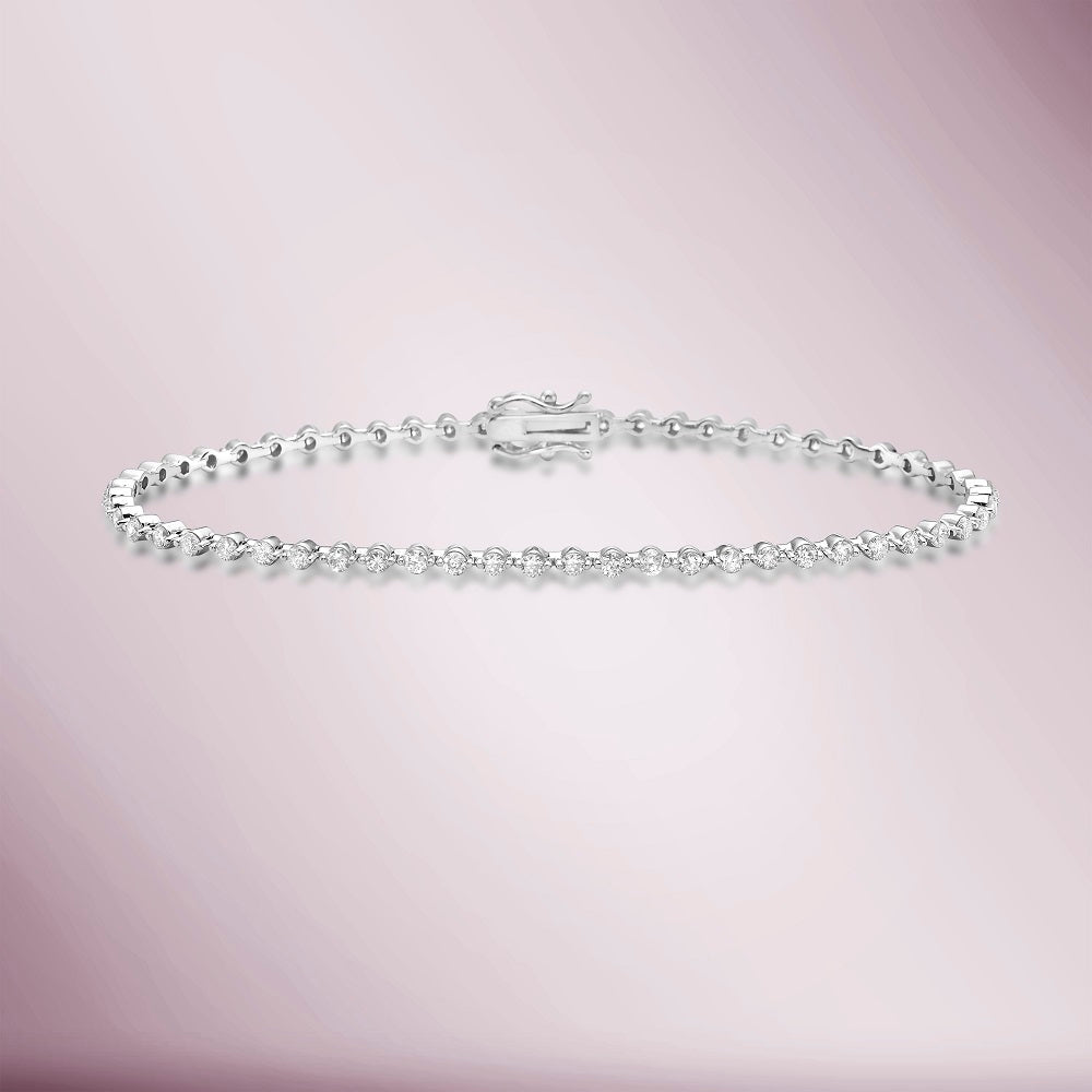 Diamond Tennis Bracelet (2.00 ct.) 1.8 mm 2-Prongs Setting in 14K Gold