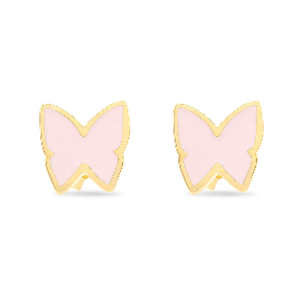 14kt Gold and Enamel Butterfly Studs