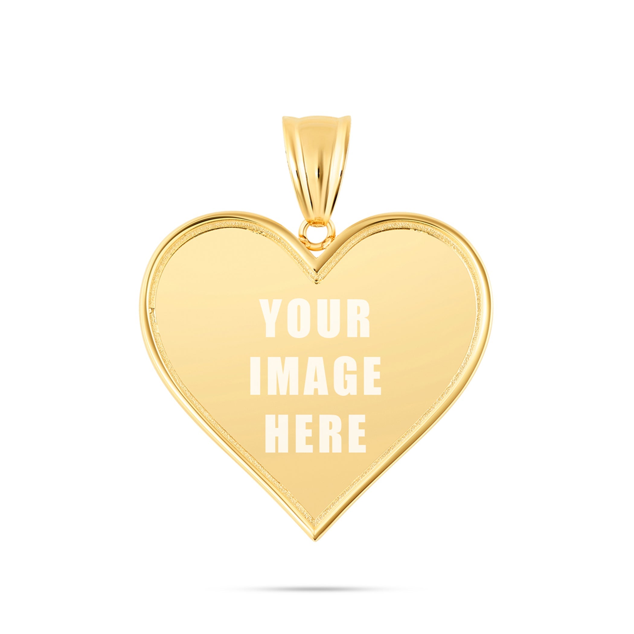 14K Gold Medium Heart Picture Pendant