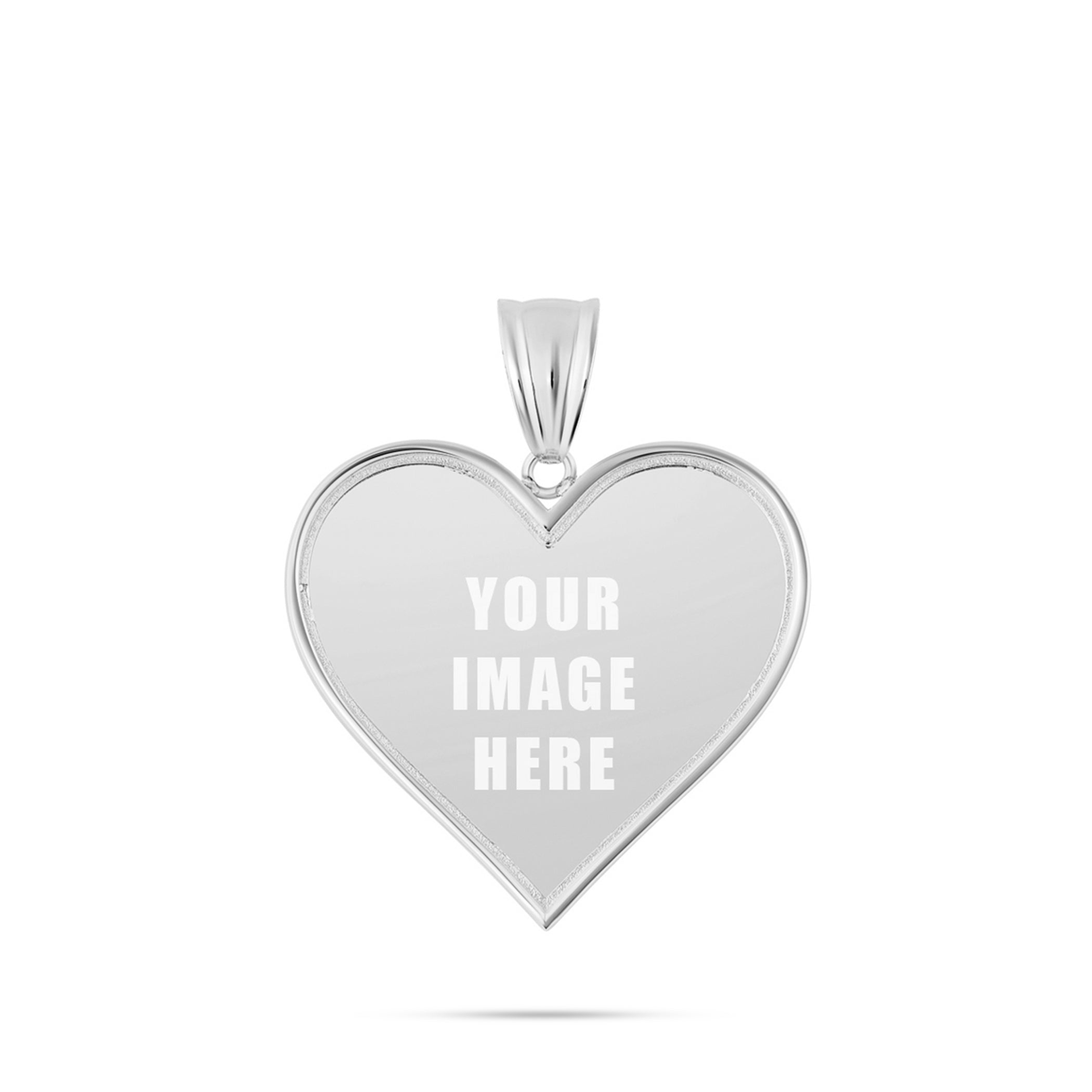 14K Gold Small Heart Picture Pendant