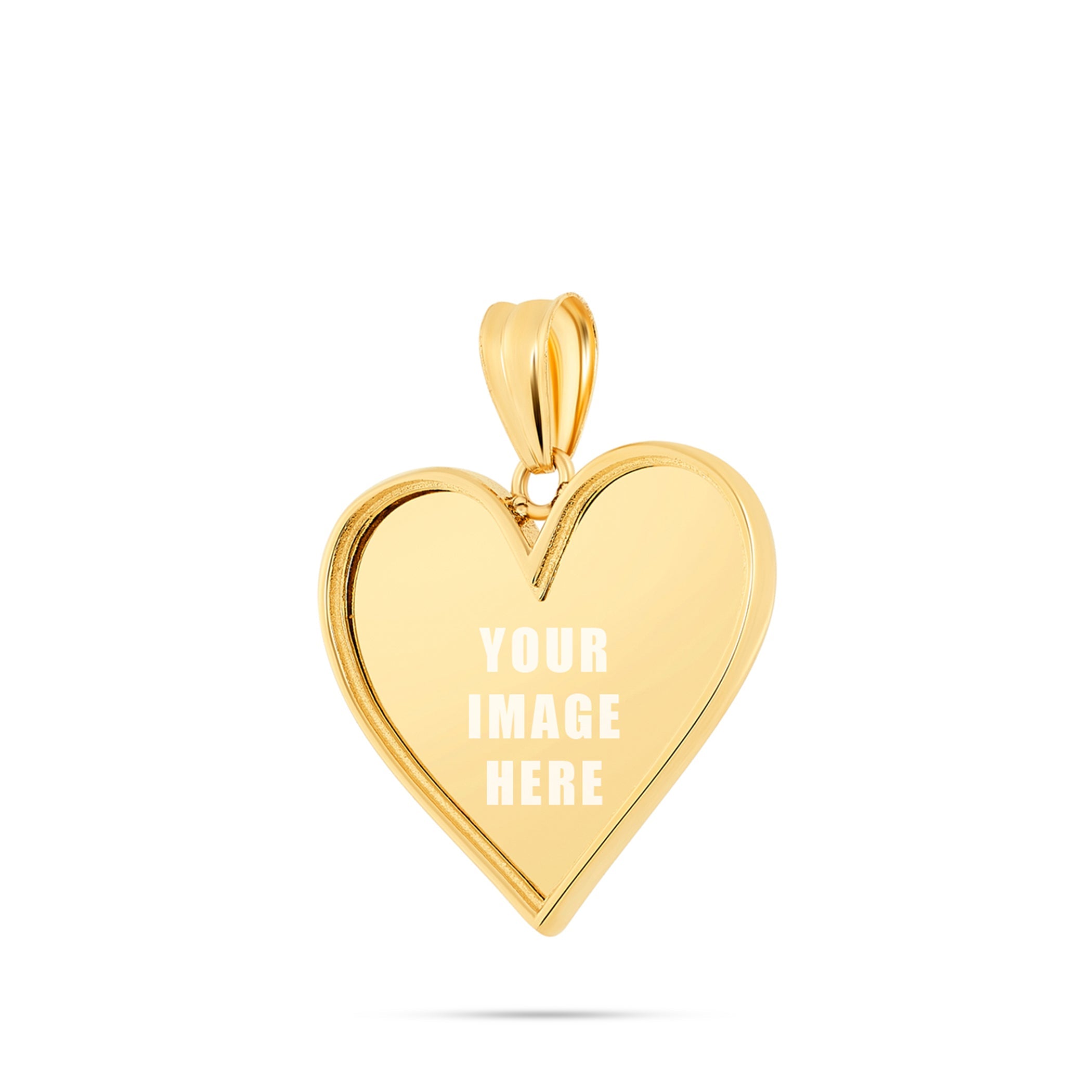 14K Gold Small Heart Picture Pendant