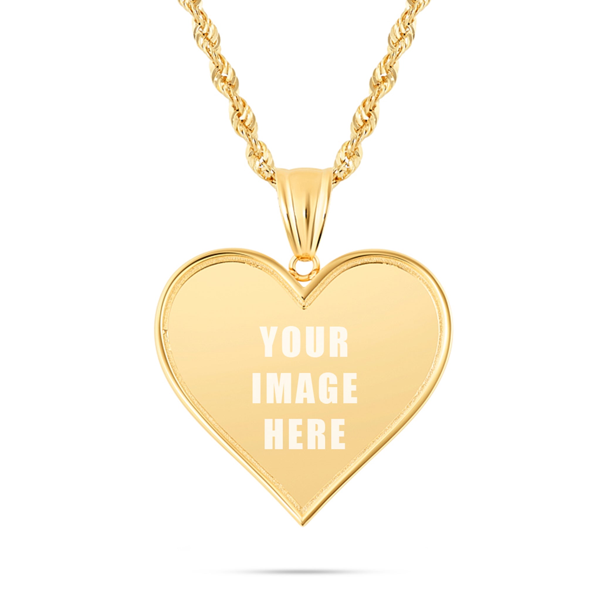 14K Gold Small Heart Picture Pendant