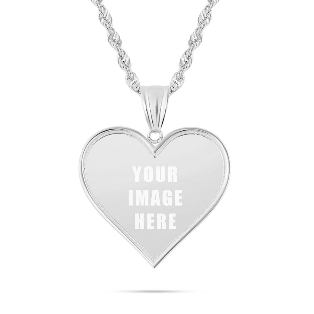 14K Gold Small Heart Picture Pendant