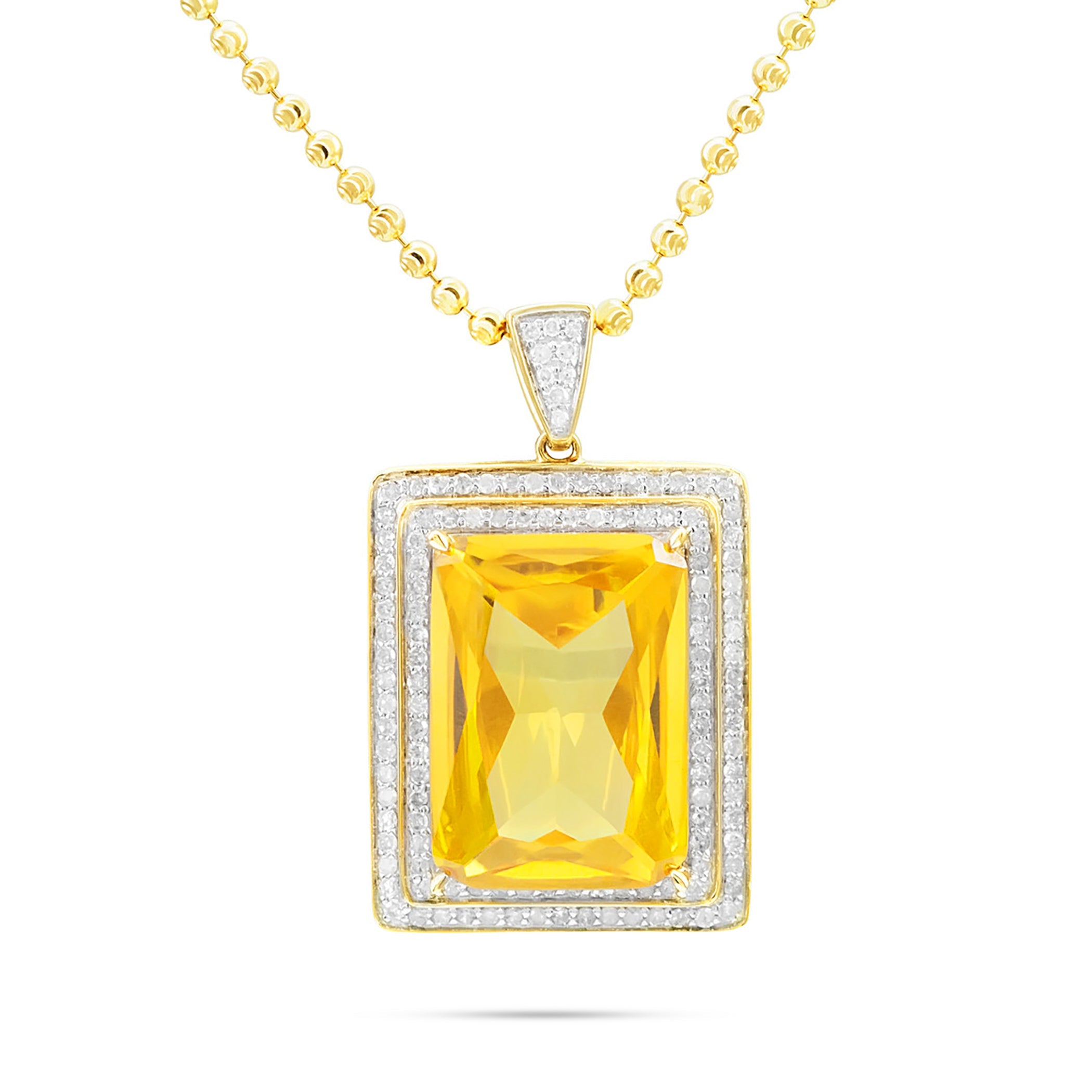 10k Yellow Gold .80ct Diamond Yellow Sapphire Pendant