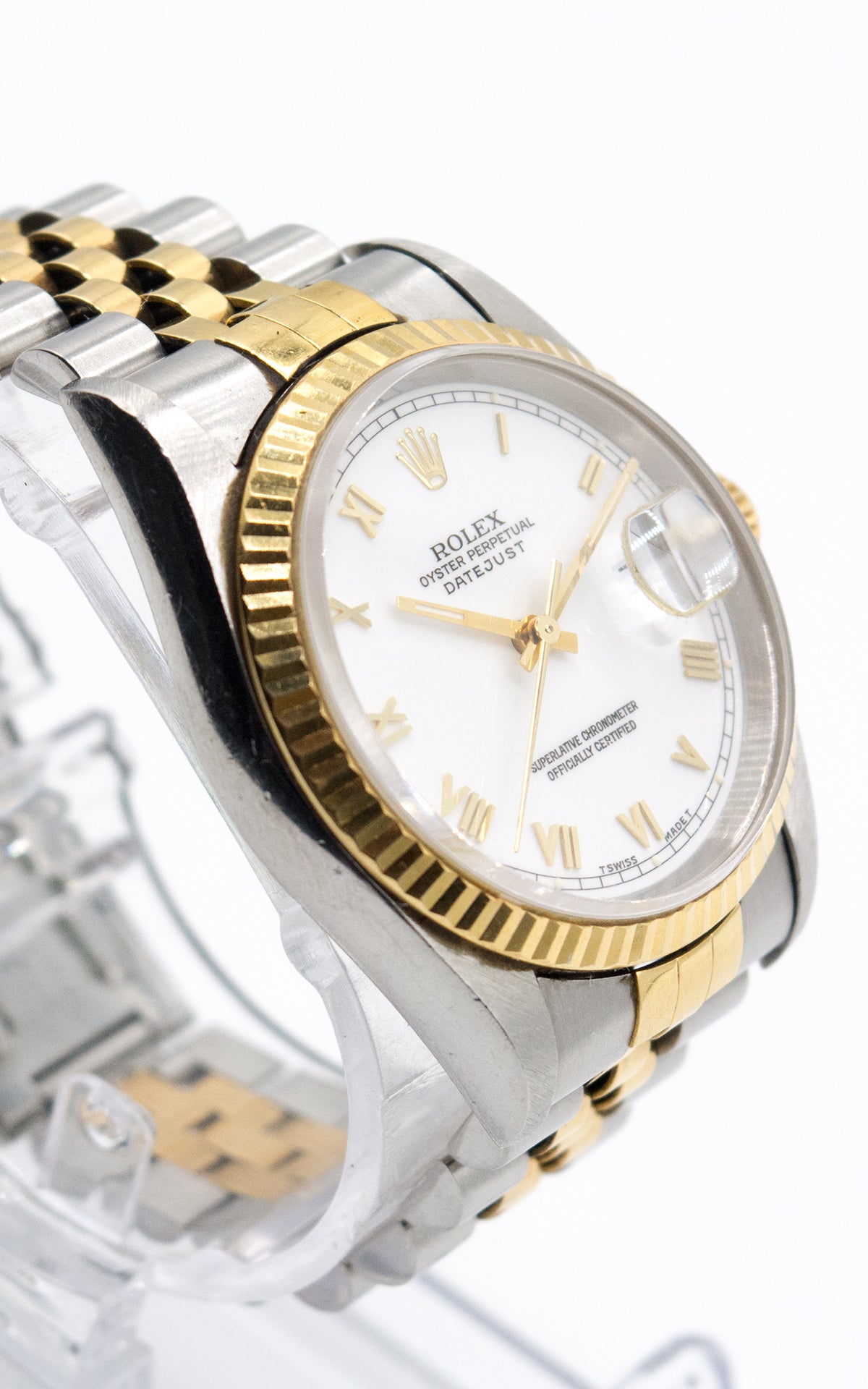 Rolex Datejust 16233 White Roman Dial Jubilee